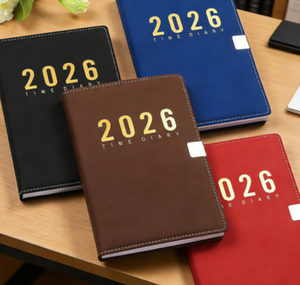 Agenda tamaño A5 con impresión de fechas diarias, semanales y mensuales, cubierta de cuero PU, agendas, diarios, cuadernos personalizados 2026 - Product Image 2