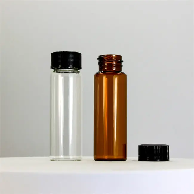 新製品化粧品2ml 3ml 5ml 10m小型ガラスバイアルサンプルドロッパーボトル琥珀色ガラスバイアルオリフィスリデューサー付き