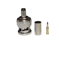 Conector macho de crimpado BNC de bajo precio de suministro del fabricante para cable RG58 y RG142
