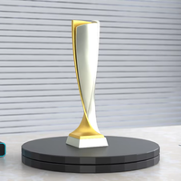 Trophée 3D moderne en alliage de zinc moulé sous pression, bicolore, poli, imprimé UV, avec couleurs personnalisées pour cadeaux d'affaires et reconnaissance