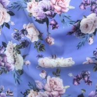 75D resistente a las arrugas 100 poliéster tejido personalizado Impresión digital flor CREP koshibo para vestidos de noche