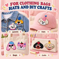 Patchs brodés animaux mignons thermocollants pour vêtements, sacs, chapeaux, accessoires de vêtements pour enfants, vente en gros