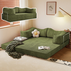 <span class=keywords><strong>Canapé</strong></span> en tissu pliable double usage, style vintage compressé, <span class=keywords><strong>pour</strong></span> salon, <span class=keywords><strong>canapé</strong></span>-lit modulaire simple/double - Product Image 4