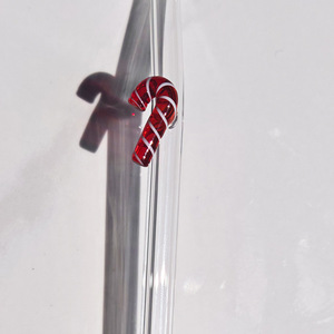 IStapromo Gifts Pailles en verre borosilicate transparent, mignonnes, réutilisables, résistantes aux hautes températures, pour jus et boissons, thème Noël - Product Image 5