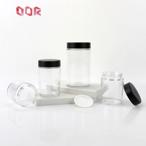 High End Empty Glass Storage Jars With Black Screw Cover 1oz 2oz 3oz 4oz 5oz 6oz Clear Round Glass Pot Factory Custom Logo - Product Image 2