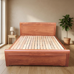 Hand-Carved American & Vintage Solid Oak/Mahogany Double/King <b>Platform</b> <b>Bed</b> <b>Frame</b> with Storage 1.6m X 2m All Ages-Home Furniture - Product Image 3