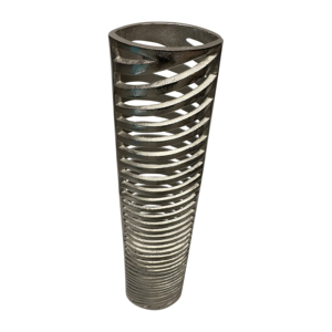 Vaso cilindrico alto in alluminio con finitura elegante, vaso decorativo per fiori, per soggiorno, pezzo d'arredo per l'arredamento della casa. - Product Image 3