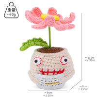 Plantes en pot d'Halloween personnalisées et mignonnes, fleurs artificielles en crochet faites à la main pour le soutien émotionnel, ornement de pot de fleurs pour la décoration de la maison et du bureau