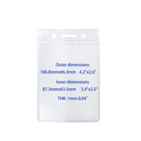 Porte-badge d'identification horizontal rigide en PVC transparent Bestom sélectionné, avec fente latérale pour carte, durable, et lanières de protection