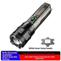 Linterna LED Solar de Aleación de Aluminio, Luz Potente, Alcance de 500m, IP65 Impermeable, Recargable, Portátil, para Emergencias