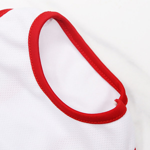 เสื้อกั๊กไดโนเสาร์สำหรับสัตว์เลี้ยง เสื้อผ้ากันแดดสำหรับฤดูร้อนสำหรับสุนัขและแมว สไตล์ตาข่าย สีขาว แต่งขอบสีแดง - Product Image 5
