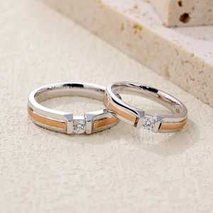 Hecho a mano 18K oro rosa blanco boda banda diamante natural elegante compromiso entrega rápida alta calidad único diseño clásico - Product Image 6