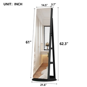 Armadietto moderno girevole 360 con specchio a figura intera portaoggetti per camera da letto e soggiorno portaoggetti - Product Image 3