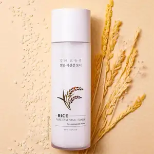 Tonique pour la peau du visage au riz biologique, grossiste de marque privée, hydratant pour le visage, eau, toner de riz coréen