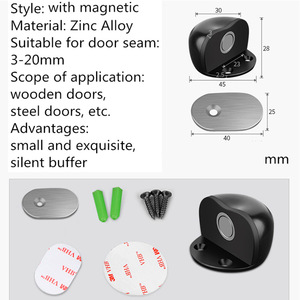 Fermaporta Magnetico Adesivo da Parete Meilong, Protezione per Porte, Montaggio a Parete, Nero Zincato - Product Image 5