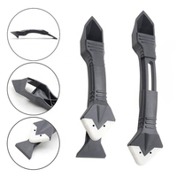Kit d'outils de calfeutrage 4 pièces 3 en 1 Outil de remplacement et de retrait de mastic silicone avec 4 pièces d'outils de calfeutrage