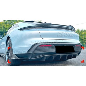 Pour Porsche Taycan 2019+ : Kit de protection de pare-chocs arrière, diffuseur, séparateur de lèvre de pare-chocs, accessoires automobiles - Product Image 5