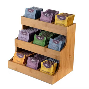 กล่องใส่ถุงชาไม้ไผ่ 9 ช่อง กล่องเก็บของแบบพกพาสำหรับกาแฟและชา - Product Image 5