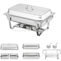 Chauffe-Plat Commercial Pliable Minimaliste Blanc et Or 9L pour Mariages, Cafés et Fêtes de Luxe Léger – Maintien au Chaud des Aliments