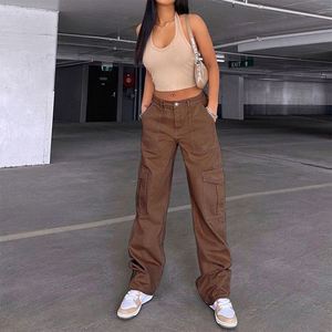 Vente en gros de nouveaux pantalons pour femmes printemps automne 2021 couleur unie coutures de poche basique décontracté ample mi-taille <span class=keywords><strong>jean</strong></span> femmes - Product Image 4