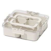 Yongli Snackbox, 6-delige serveerschaal met deksel en handvat, voedselcontainers, snoep- en fruitbakje