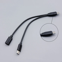 Kabel Splitter USB C 2 in 1 USB-C Male ke Type-C Female & Type-C Male, Kabel Splitter OTG untuk Pengisian Daya & Transfer Data