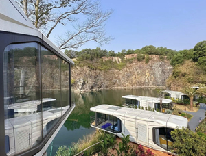 Capsule spatiale en aluminium pour l'extérieur Maison/hôtel/maison Capsule spatiale Maison intégrée mobile Maisons conteneurs modernes en acier à vendre - Product Image 4