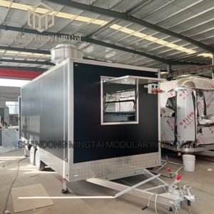Remorque alimentaire mobile entièrement équipée de 5 mètres (16 pieds) carrés en acier inoxydable 304 pour crêpes, barbecue, glaces, burgers et frites, remorquable - Product Image 3