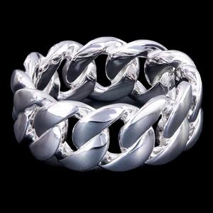 Vente en gros d'usine, bijoux fins personnalisés, taille 9 mm, 7-11, argent sterling 925, bague à maillons cubains unisexe, style hip-hop, pour hommes et femmes - Product Image 1