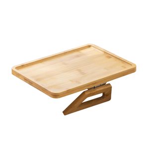 High Quality Square Wooden <b>Sofa</b> Side Tray <b>Bamboo</b> Armrest Custom Logo Wholesale for Promotional Business Gifts Couch Armrest Tray - Product Image 3