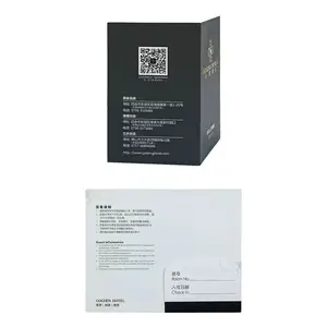 Custom Print Room Card Sleeve Holder Black White Card Cardboard Printing Eco Hotel Room Card Sleeves Amenities Packaging