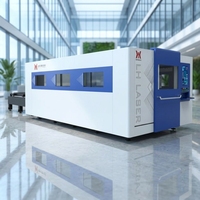 Machine de découpe laser à fibre CNC 5 axes Linghan Laser 3015 avec table d'échange automatique BMP, haute productivité pour tôles métalliques