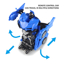 Coche RC Transformable en Coche Deportivo, Robot, Coche de Policía, Modelo de Juguete, Regalo de Cumpleaños para Niños, Regalo de Juguete para Niños