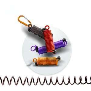 रिट्रेटेबल pvc प्लास्टिक लेपित बाइक लॉक सुरक्षा वसंत केबल लायनर्ड, साइकिल के लिए एंटी-चोरी कॉइल वायर रस्सी डिस्क केबल लॉक - Product Image 4