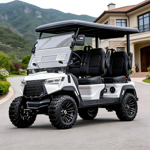 Voiturette de golf électrique 4 places à pneus souples, dernière génération, respectueuse du gazon, pour la protection des terrains de golf sur routes non publiques - Product Image 1