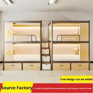 Бесплатный 3D-дизайн: Современная двухъярусная металлическая кровать для студентов, двухэтажная, для использования в отелях и больницах - Product Image 1