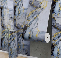 Papier adhésif effet marbre brillant, imperméable, pelable et repositionnable, pour revêtement de comptoir, autocollant mural amovible pour la rénovation de cuisine et salle de bain
