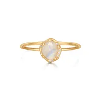 Mercery 14K 585 Fashion Solid Gold Ring Hot Sale 2021 Schmuck Plated Moons tone Diamonds 7 Stück Marquise Moon Stone Ring
