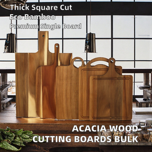 Planches à découper carrées en acacia durables en gros avec poignées, personnalisables, gravées au laser, pour la cuisine, idéales pour offrir - Product Image 2