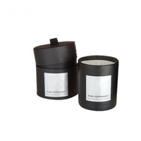 Boîte d'emballage cadeau de bougie en papier imprimé de luxe noir mat