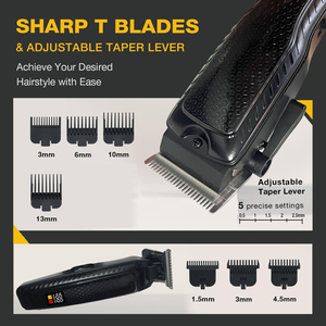 Trousse Professionnelle Sans Fil de <span class=keywords><strong>Tondeuse</strong></span> à <span class=keywords><strong>Cheveux</strong></span> et Barbe pour Hommes et Enfants, Kit de Toilettage avec Batterie – Idée Cadeau - Product Image 5