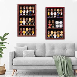 Vitrine <span class=keywords><strong>murale</strong></span> en bois d'acajou verrouillable et anti-UV pour figurines articulées - Product Image 3