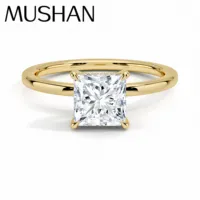 Bague en argent sterling 925 de la marque MuShan, sertie de diamants Moissanite D de 1, 2, 3, 4, 5 ou 6 carats pour femmes, bijoux brevetés MST