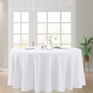 120 Inch Round Washable Polyester <strong>Wedding</strong> <strong>Tablecloth</strong> Table Cloths for Events - Product Image 3