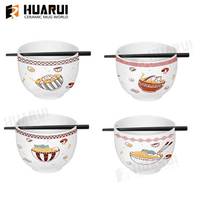 Ensemble de bols à nouilles en céramique personnalisés, boîte cadeau, bol à ramen, OEM ODM, vente en gros, vaisselle de style japonais, fournitures pour restaurants, directement de l'usine