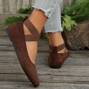 Ballerines classiques pour femmes, confortables, à brides croisées élastiques, chaussures de <span class=keywords><strong>ballerine</strong></span> extensibles, légères, en caoutchouc solide, tendance de la mode - Product Image 5