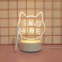 Lámpara de Noche Inteligente 3D con Decoración LED, Lámpara de Ilusión Óptica con Bolígrafo Gratis, Tablero de Mensajes Creativo, Lámpara de Noche