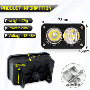 20 Wát Xe LED làm việc thanh ánh sáng tại chỗ Flood Combo Pods offroad đèn sương mù Led Light Bar trắng vàng cho xe tải - Product Image 2