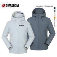 Veste à capuche imperméable décontractée pour le travail, personnalisable, en softshell fin, pour l'automne et l'hiver, avec logo brodé