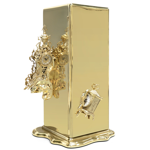 Caja Fuerte de Lujo Inspirada en el Surrealismo para Guardar Dinero y Joyas, con Enrolladores de Relojes y Compartimentos Secretos, en Latón Chapado en Oro - Product Image 3